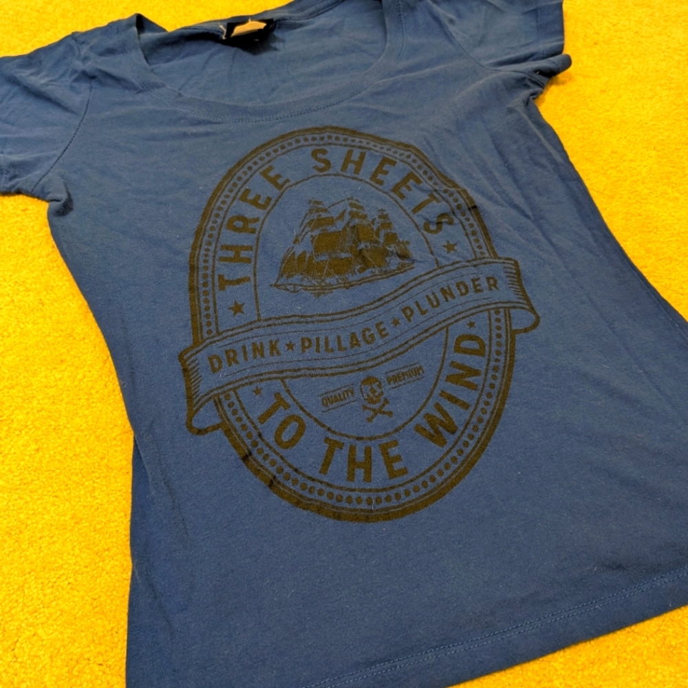 Blue Graphic Tee with Nautical Design